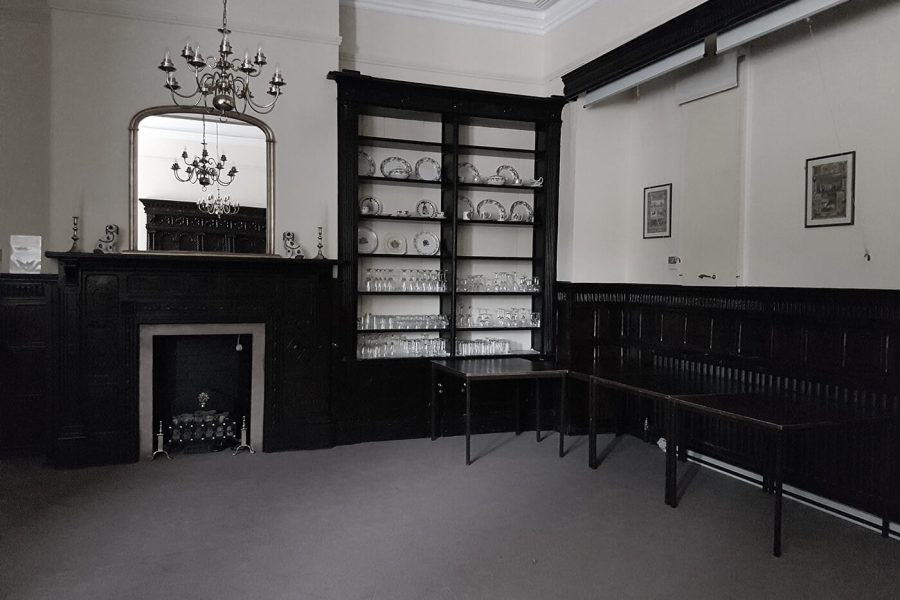 Strelley Hall empty room with china cabinet in the corner